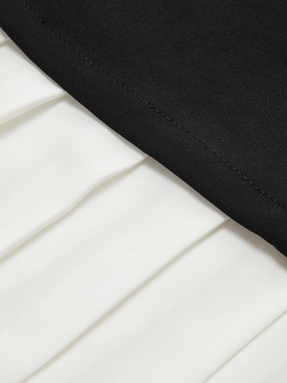 Kleid Damen Elegantes Ärmelloses Midikleid Plissee