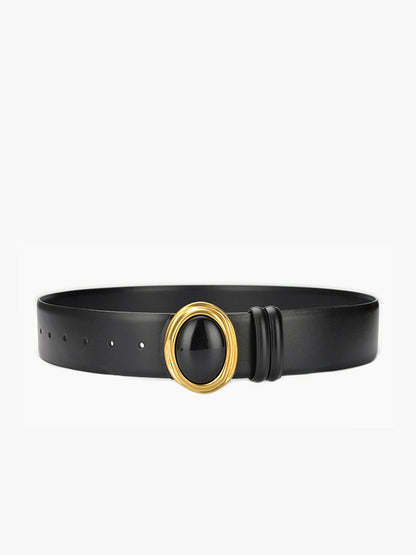Eleganter Gürtel Goldene Schnalle Damen Herren - BerlinGlamour