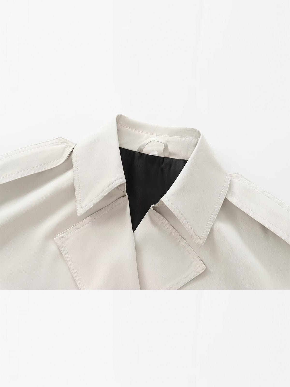 Kurzer Trenchcoat Damen Elegant Zeitlos Schwarz