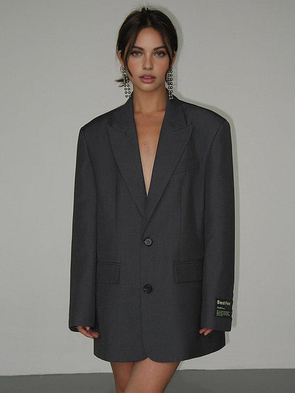 Damen Blazer Oversized Klassisch Modern