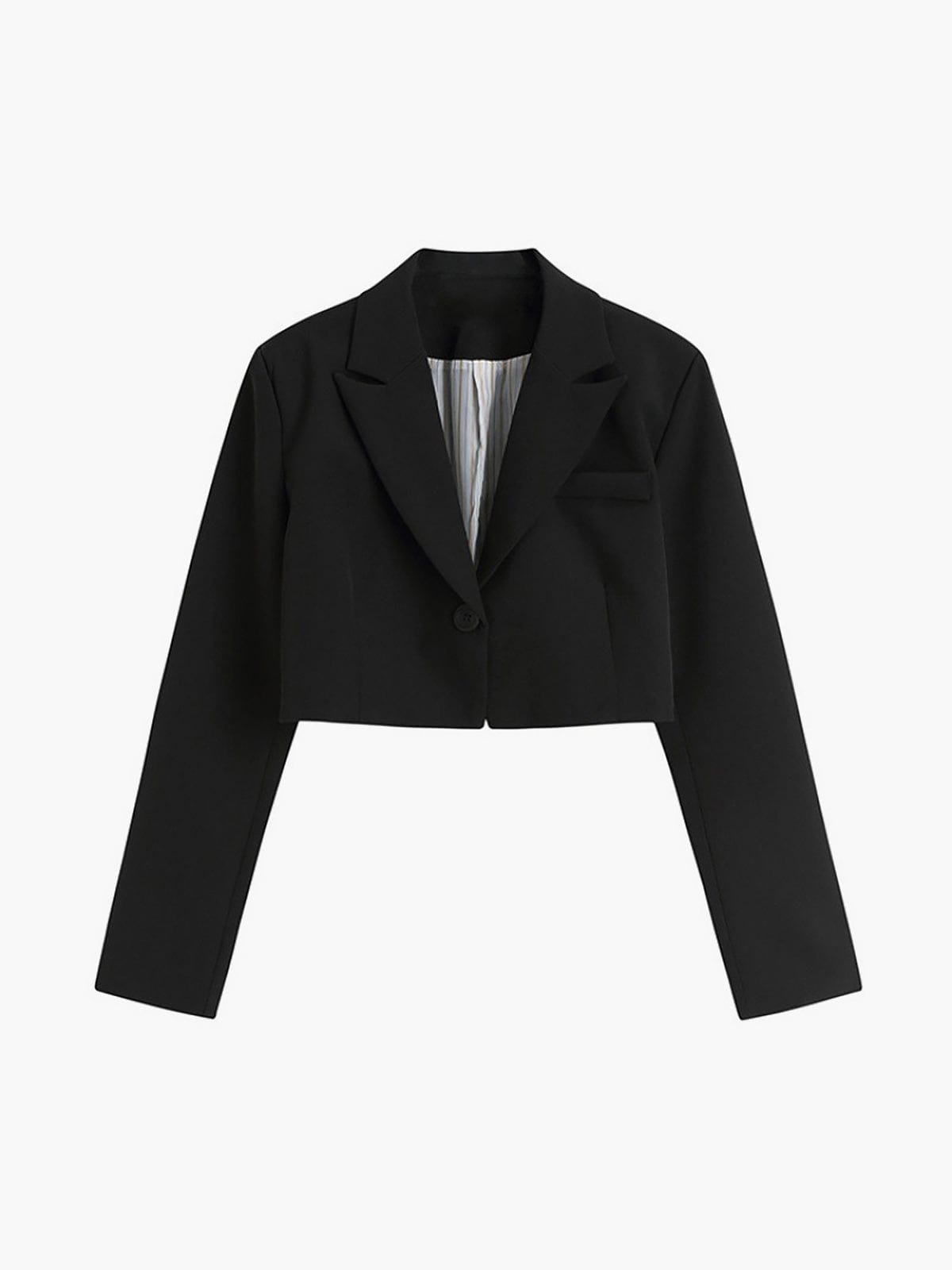 Schwarzer Damen Blazer Cropped Büroanzug Modern