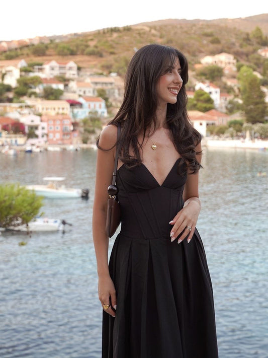 Korsett-Kleid in Schwarz für Damen