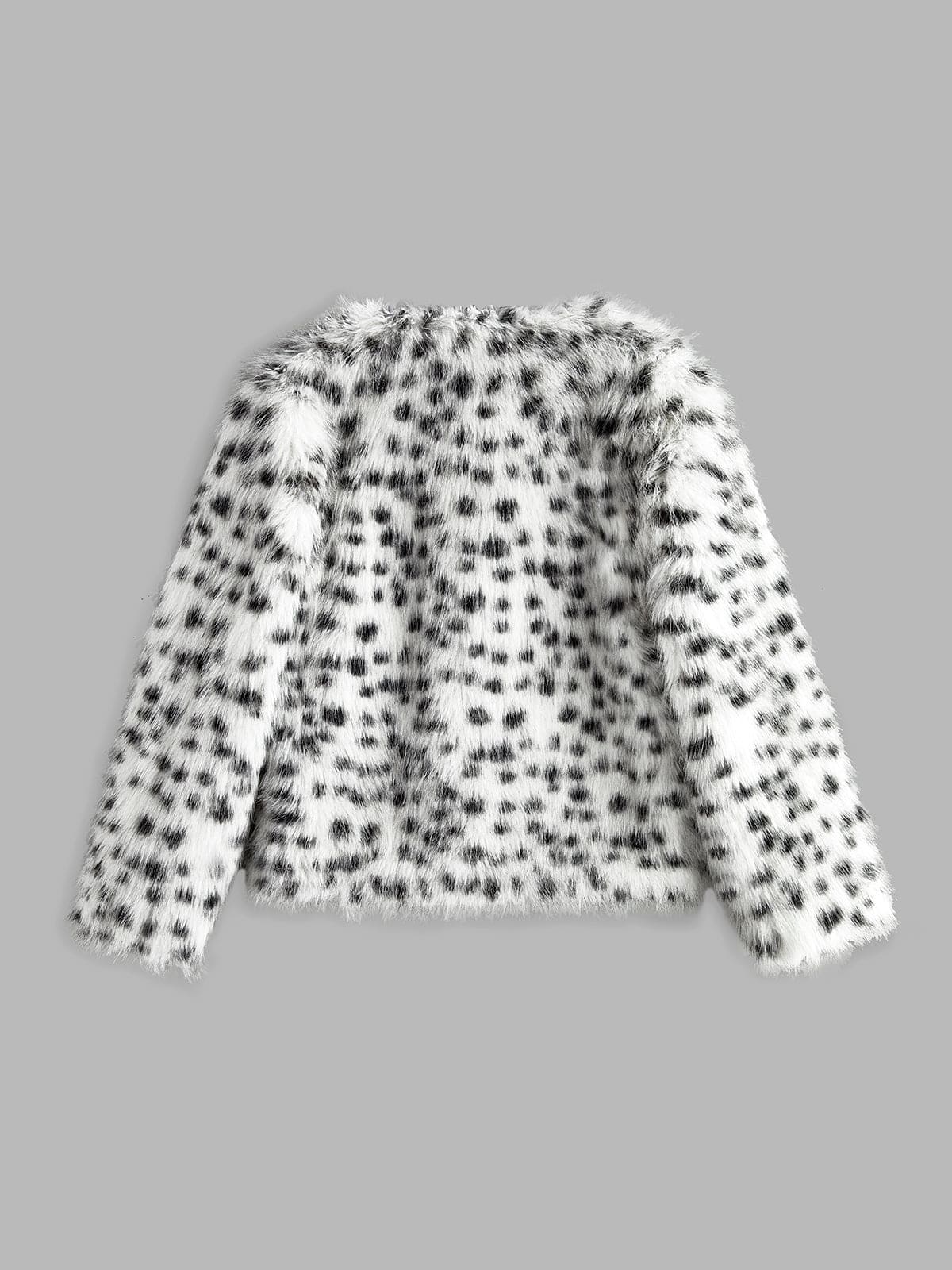 Kunstfelljacke Leopardenmuster Trendig Kuschelig Damen