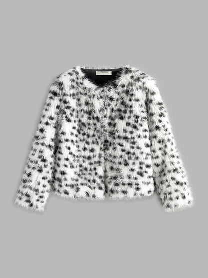 Kunstfelljacke Leopardenmuster Trendig Kuschelig Damen - BerlinGlamour