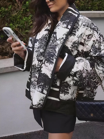 Sommerjacke Damen Leicht Print Elegante