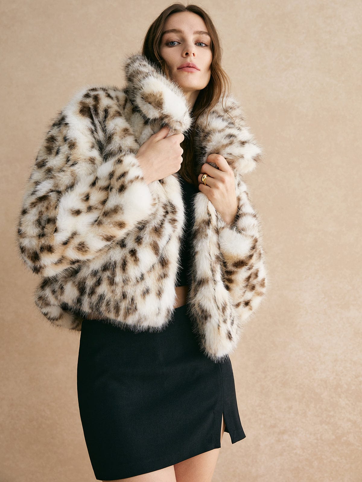 Luxuriöse Leopardenjacke Kunstfell Mantel Damen - BerlinGlamour