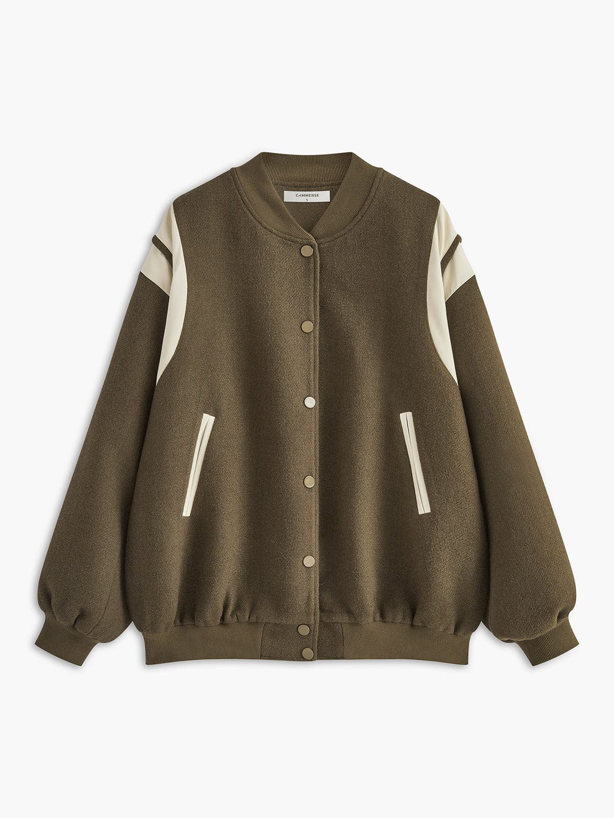 Retro Varsity Jacke Lässig Gestreift Frauen