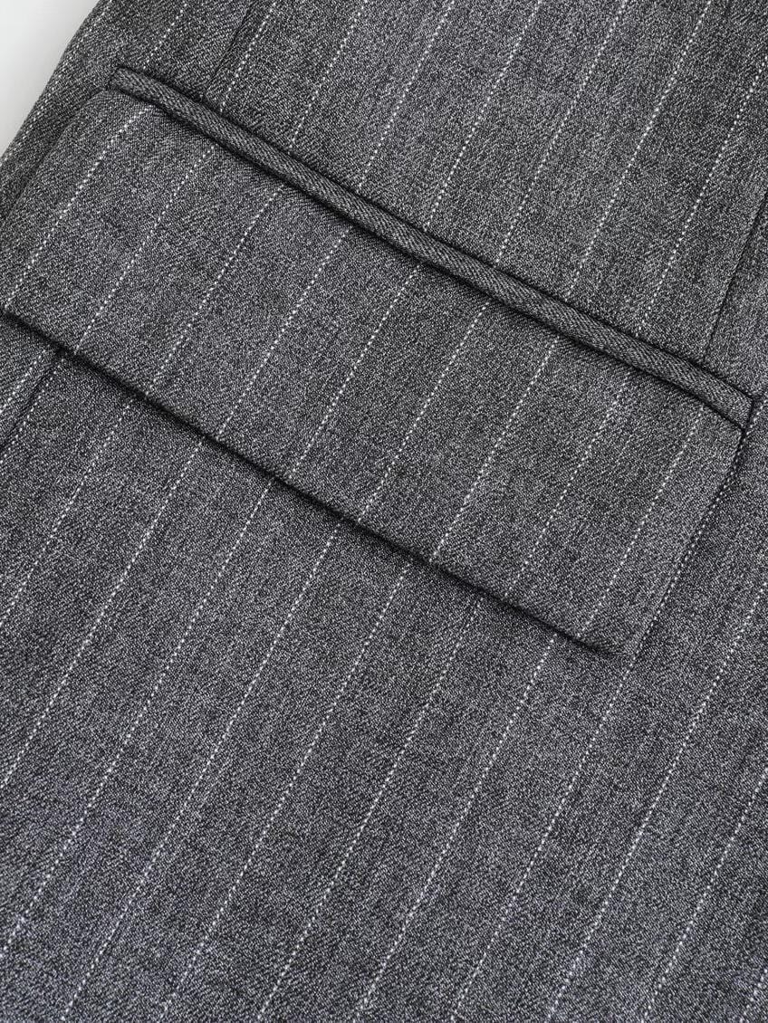 Damen Blazer Oversized Grau Streifen