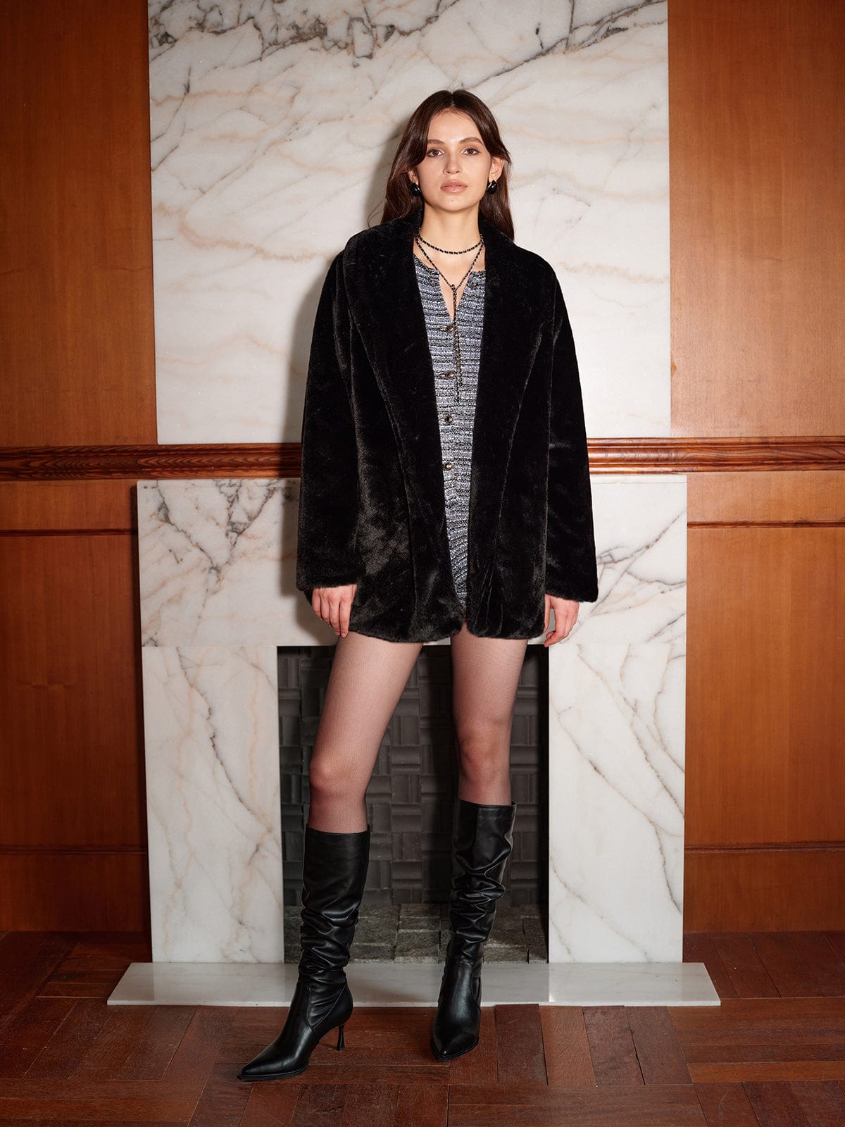 Lange Kunstfelljacke Damen Warm Elegant Winter - BerlinGlamour