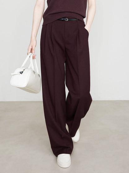 Elegante Bordeaux Chino Hose Damenschuhe Bequem