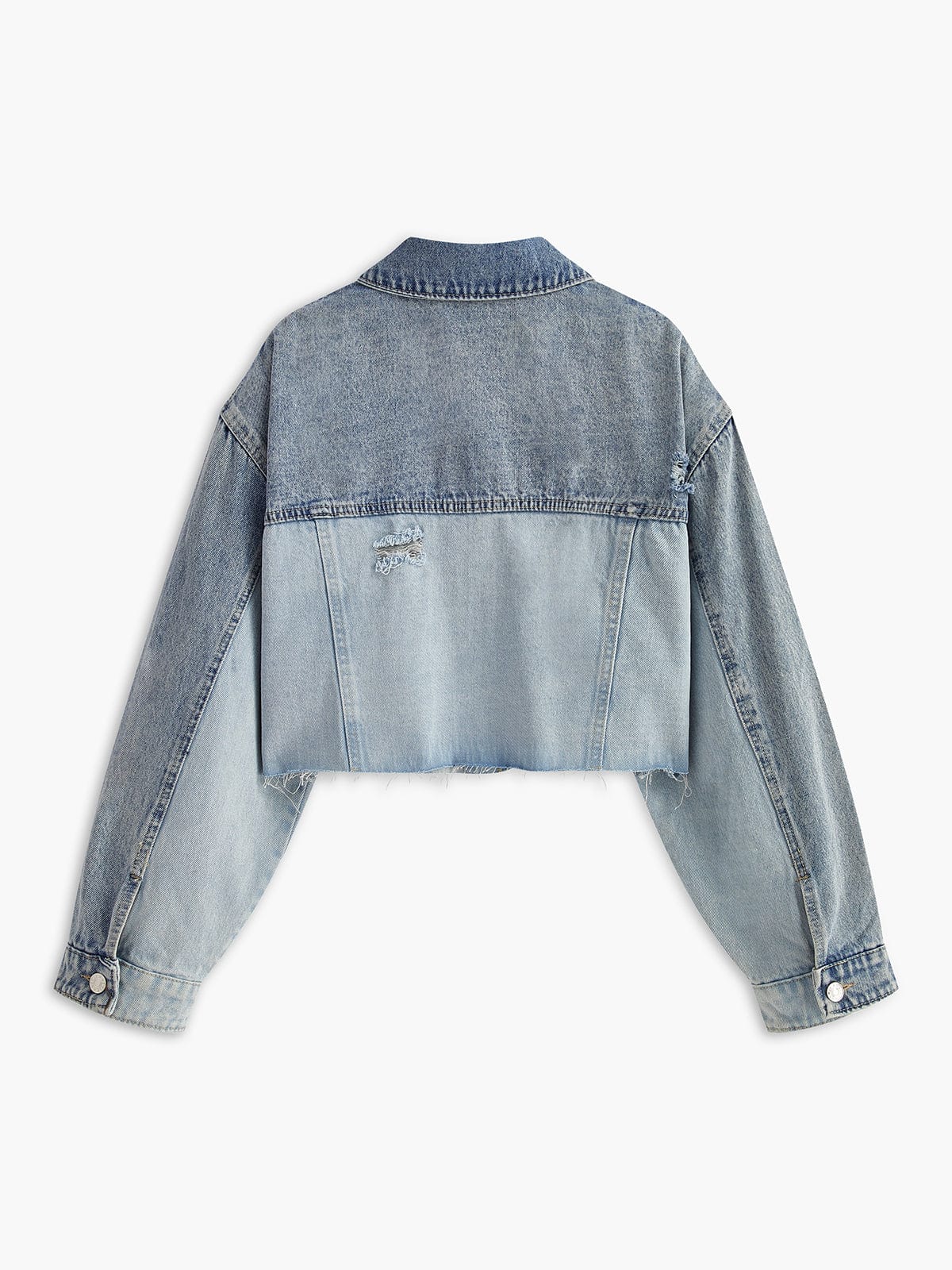 Cropped Jeansjacke Damen Lässig Stilisch