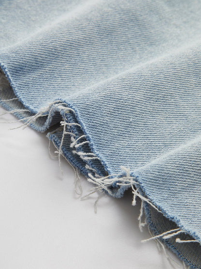 Cropped Jeansjacke Damen Lässig Stilisch