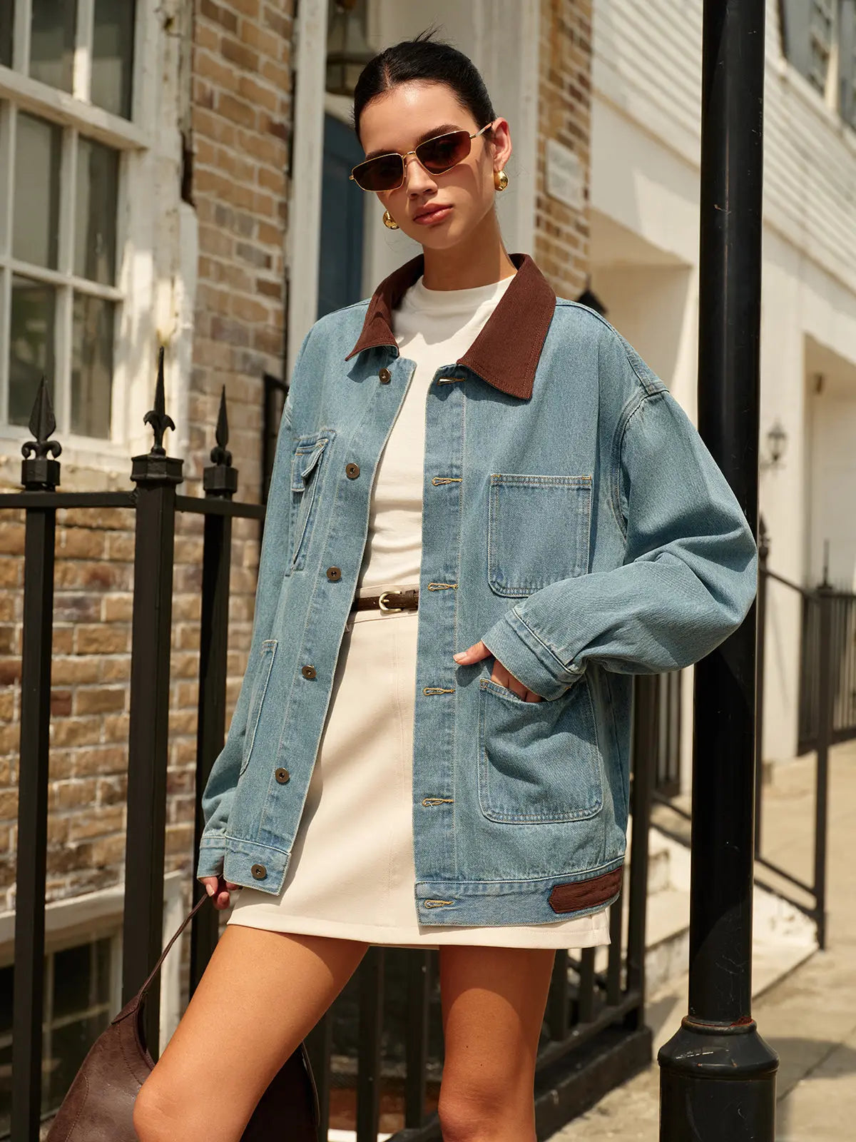 Jeansjacke Damen Kontrast Style Modern - BerlinGlamour