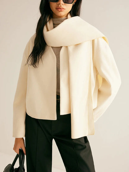 Kurzmantel Damen Klassisch mit Schal - BerlinGlamour