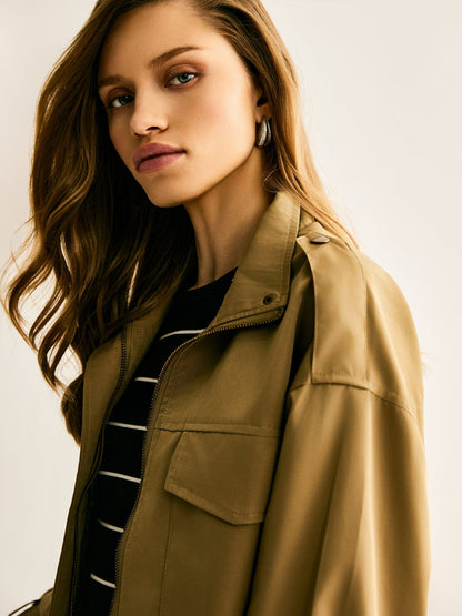 Cropped Jacke Damen Modern Lässig Vielseitig