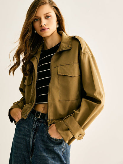 Cropped Jacke Damen Modern Lässig Vielseitig - BerlinGlamour