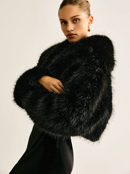 Kunstpelzmantel Warm Damen Winter