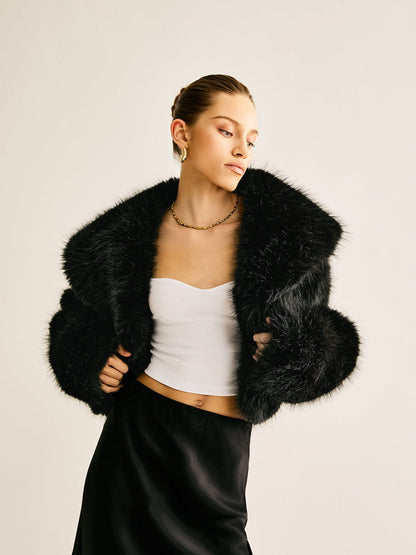 Kunstpelzmantel Warm Damen Winter