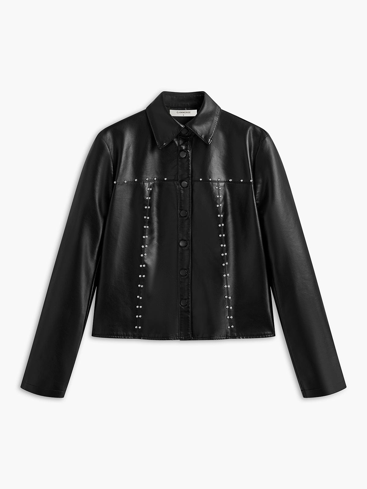 Schwarze Lederjacke mit Nieten Damenjacke - BerlinGlamour