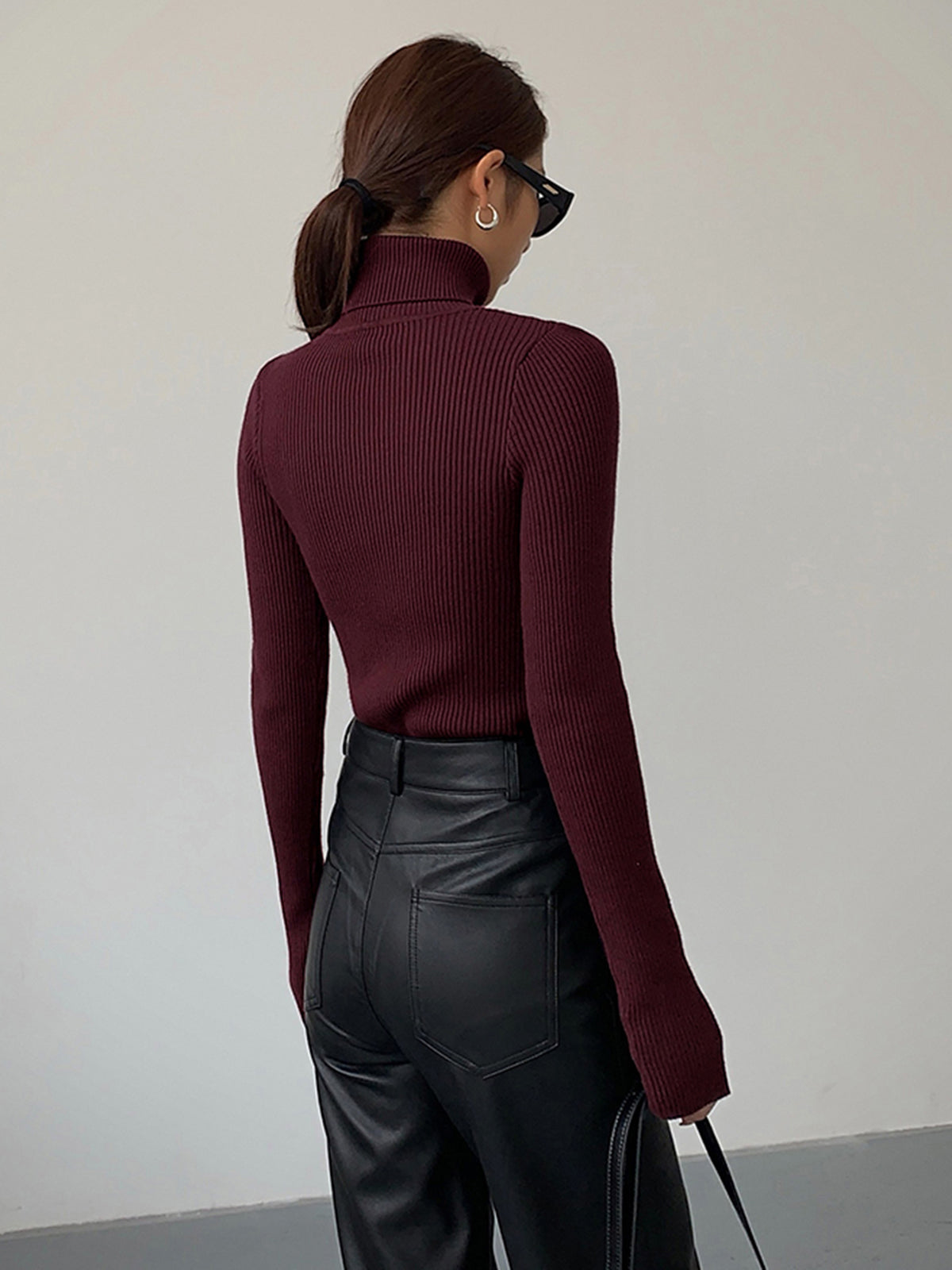 Damen Rollkragenpullover Frühling Stilvoll Gerippt