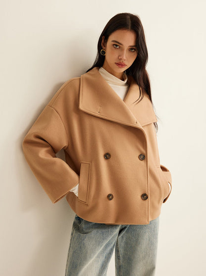 Cropped Mantel Zeitlos Modern Camel