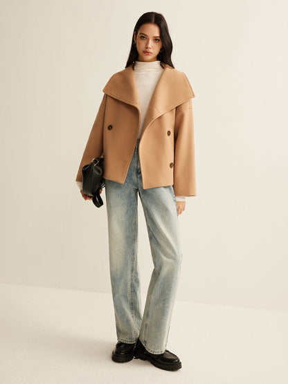 Cropped Mantel Zeitlos Modern Camel