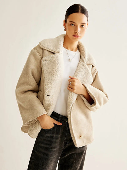 Fleecejacke Damen Knopfleiste Warm Bequem - BerlinGlamour