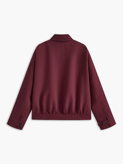 Rote Damenjacke Elegante Minimalistisch Burgunder
