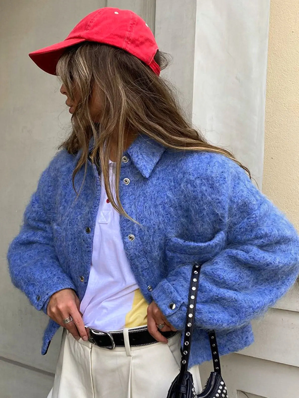 Elegante Damenjacke Knopfverschluss Modern - BerlinGlamour