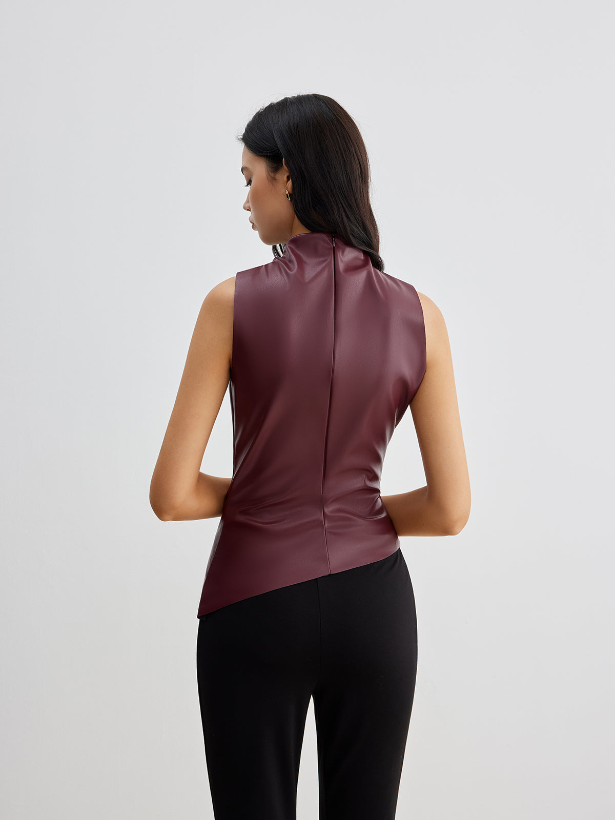 Kunstleder Tanktop Damen Trendy Modern