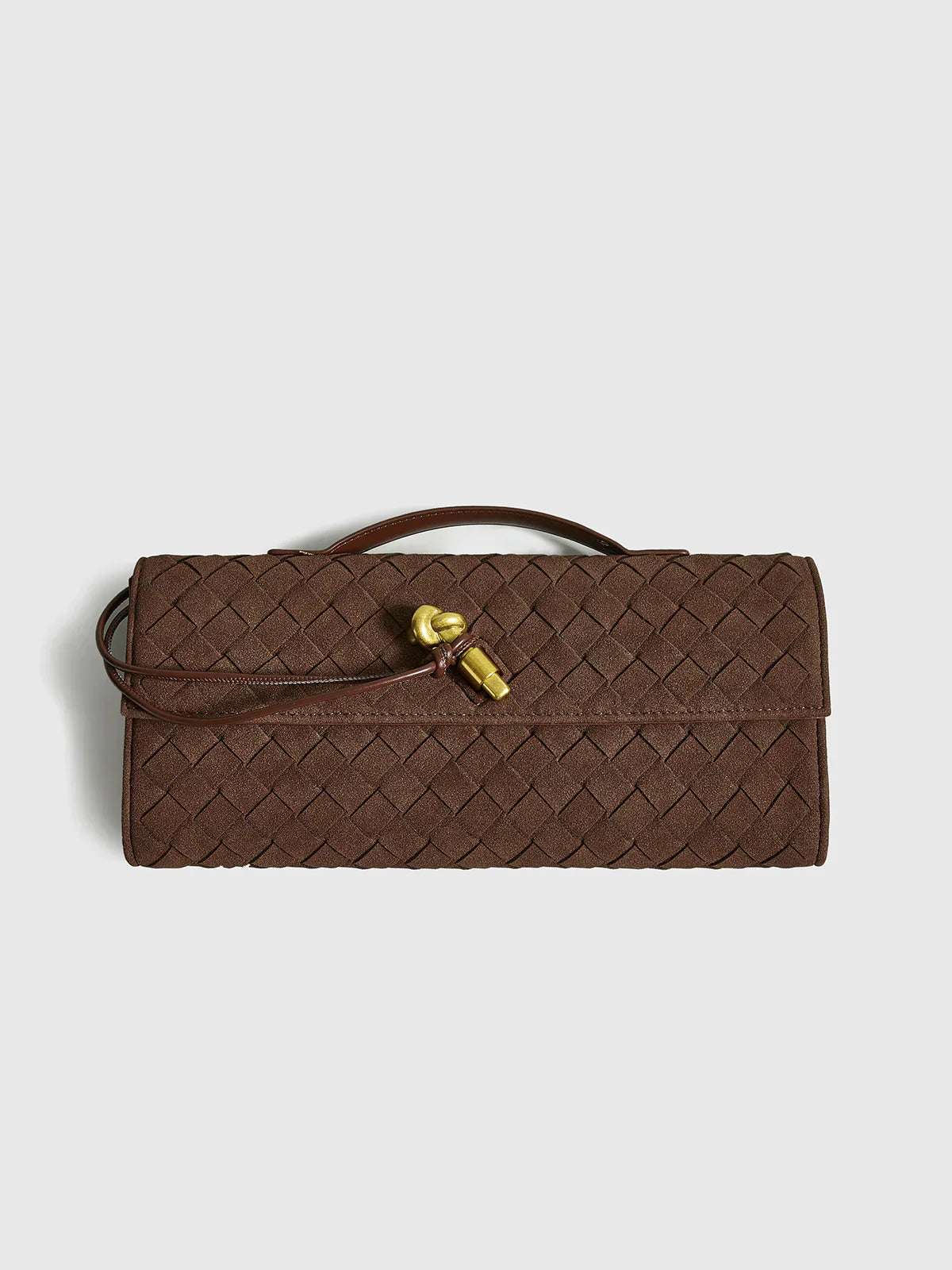 Elegante Clutch Beige Gewebt Damenhandtasche