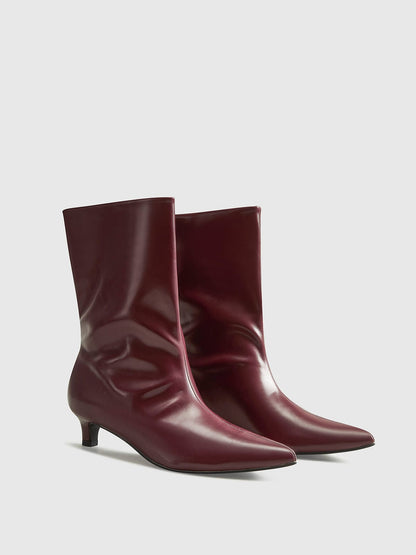 Stiefeletten Bordeaux Farbe Elegantes Design