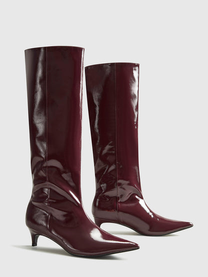 Kniehohe Stiefel Bequem Damen Stiletto