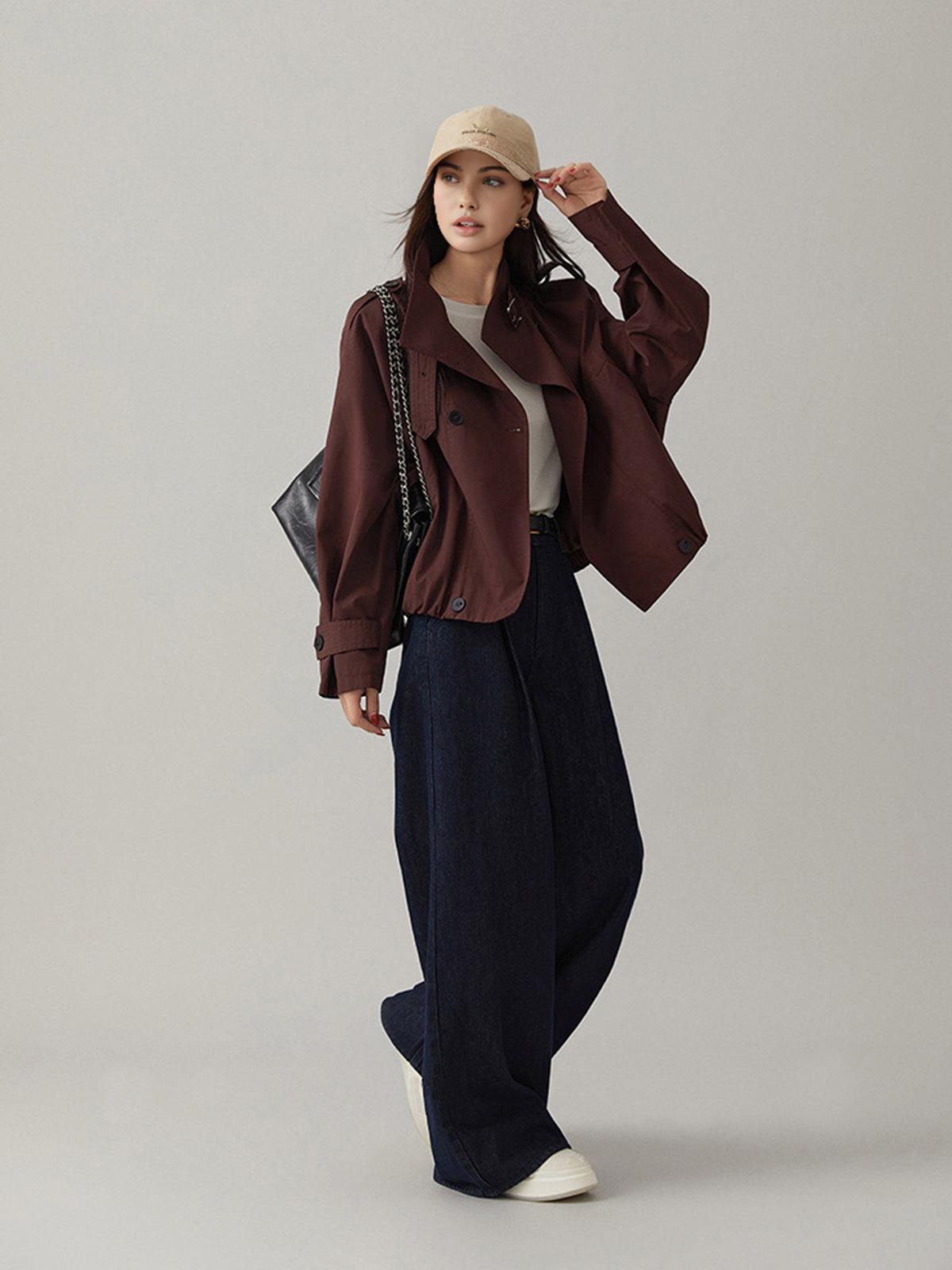 Vintage Trenchcoat Damen Lockere Oversized