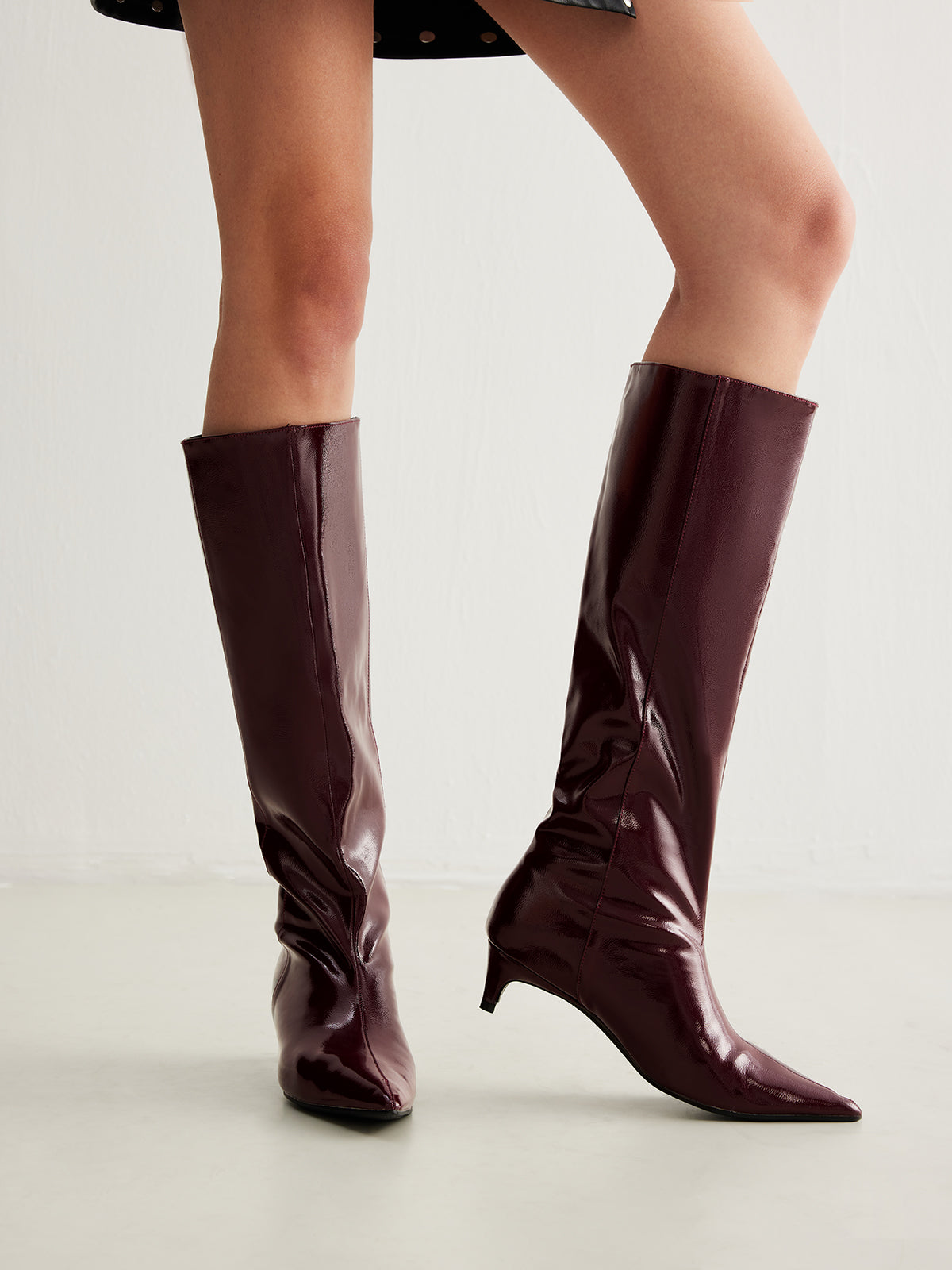Kniehohe Stiefel Bequem Damen Stiletto