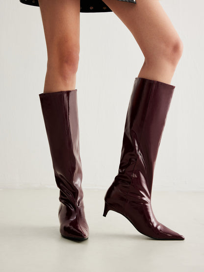 Kniehohe Stiefel Bequem Damen Stiletto