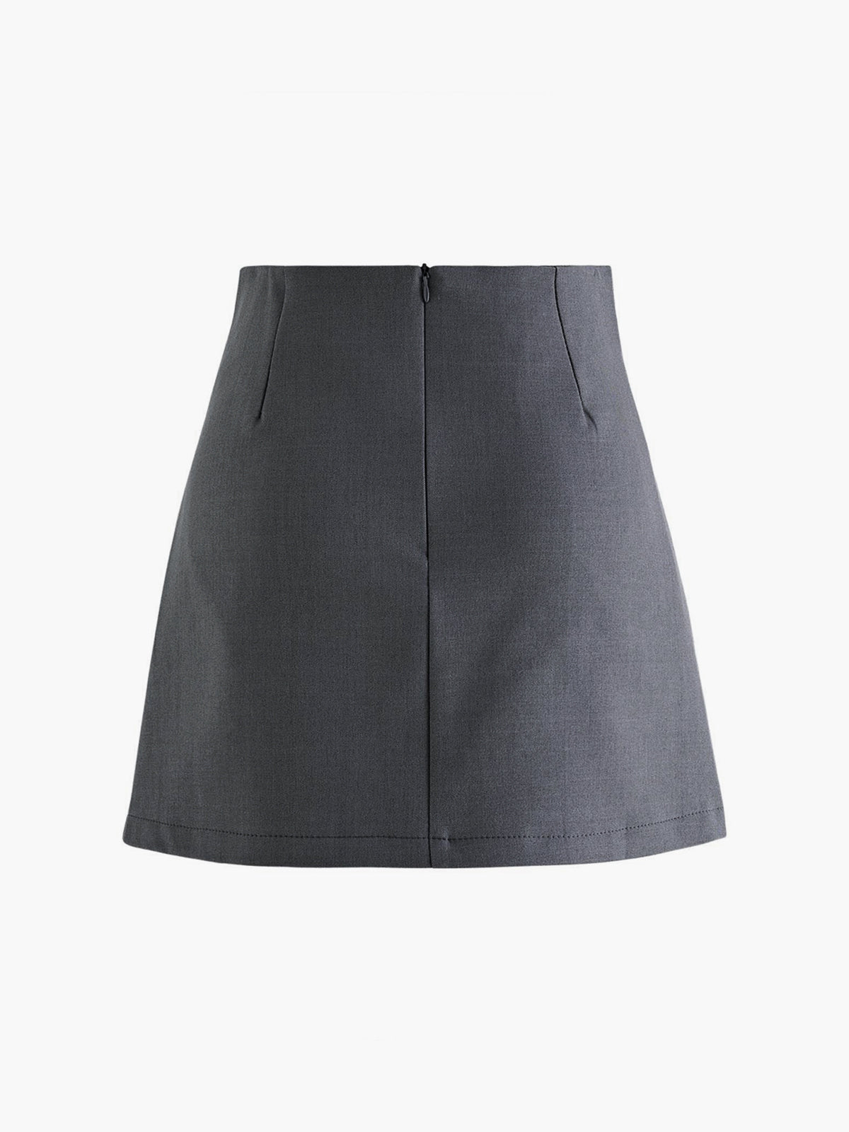Mila Faltenrock Hoch taille mit Knöpfen und Wollook