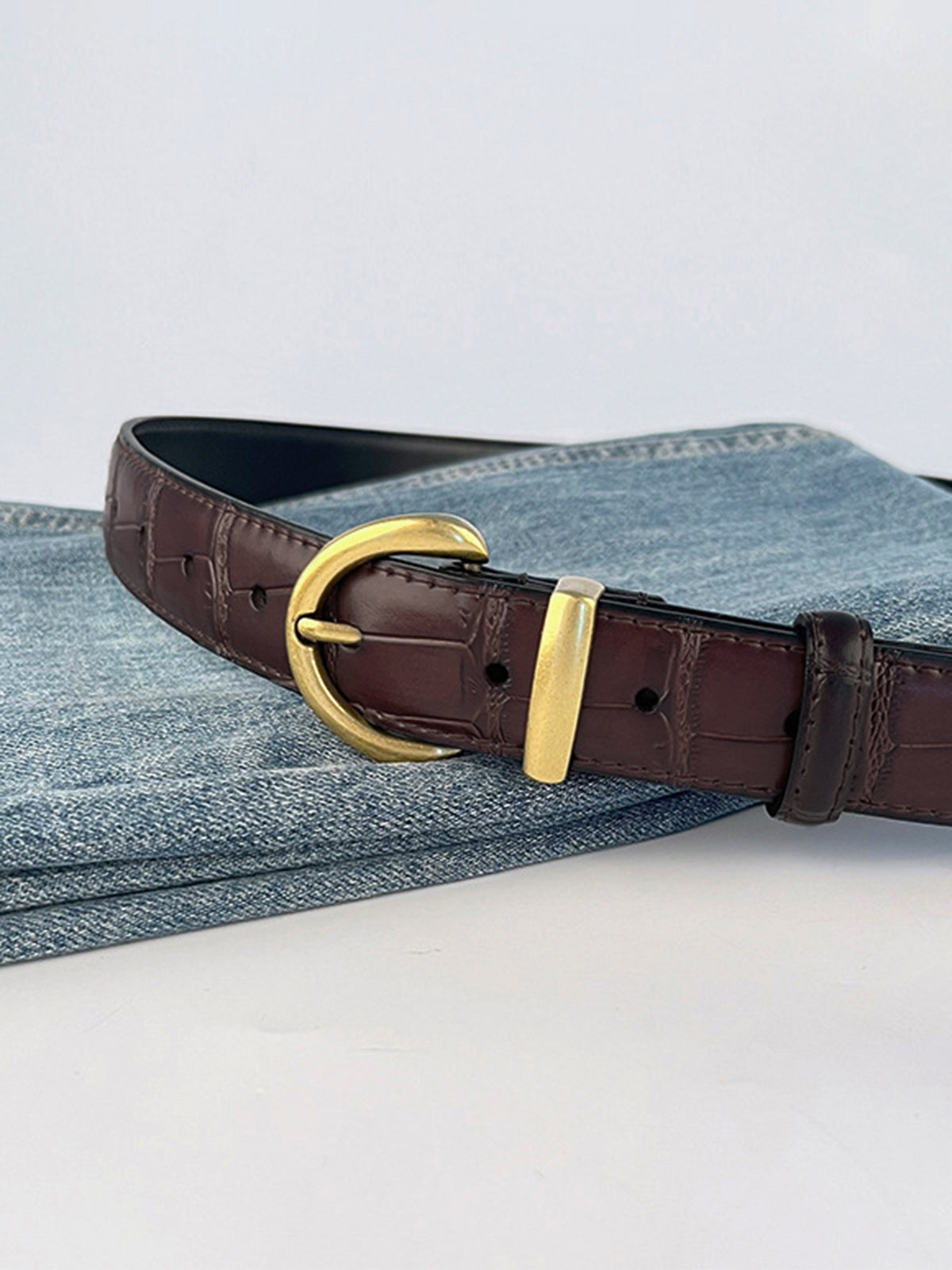 Leder Gürtel Krokodilmuster Mädchen Mode