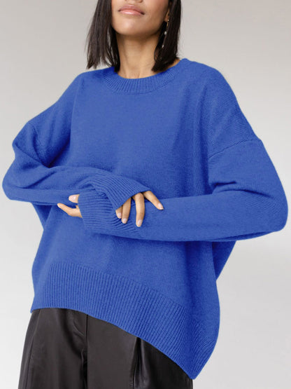 Damen Oversized Pullover Winterweich Groß
