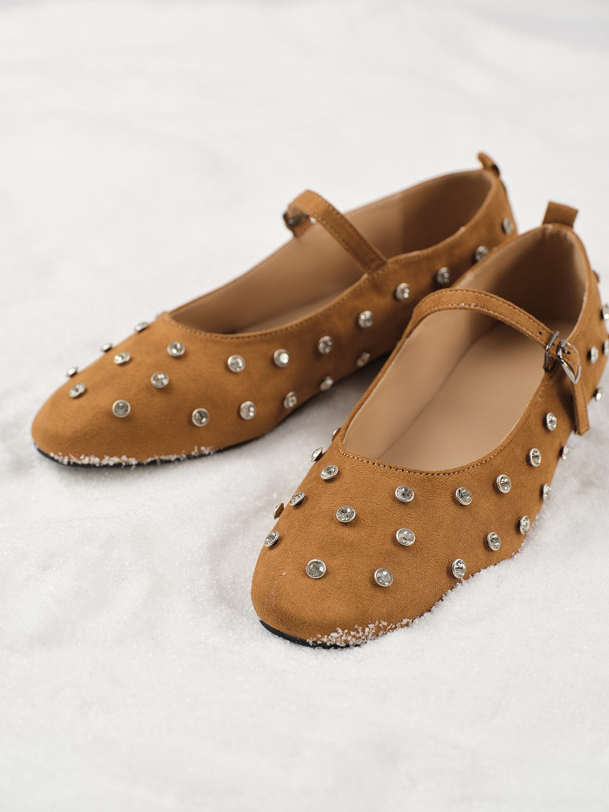 Stilvolle Ballerinas mit Strass Schmuck Damen Schuhe - BerlinGlamour