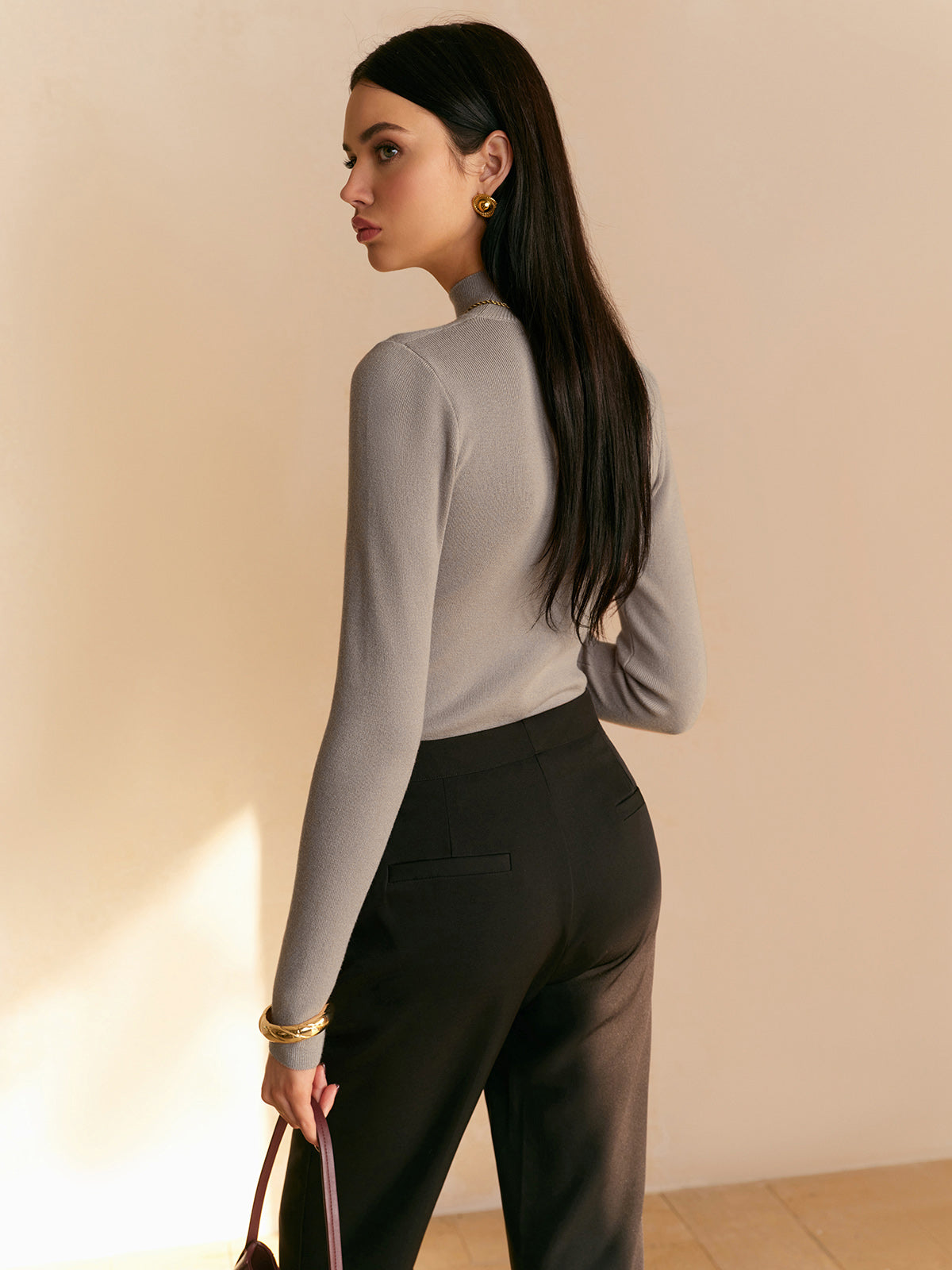 Damen Pullover Schlank Geschnitten Warm Winter