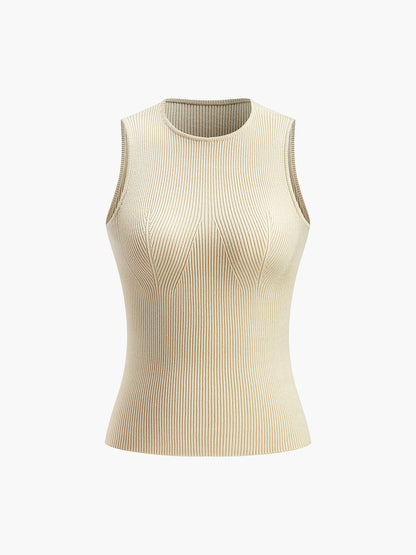 Ärmelloses Tanktop Damen Bodycon Rib