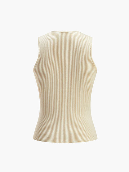 Ärmelloses Tanktop Damen Bodycon Rib
