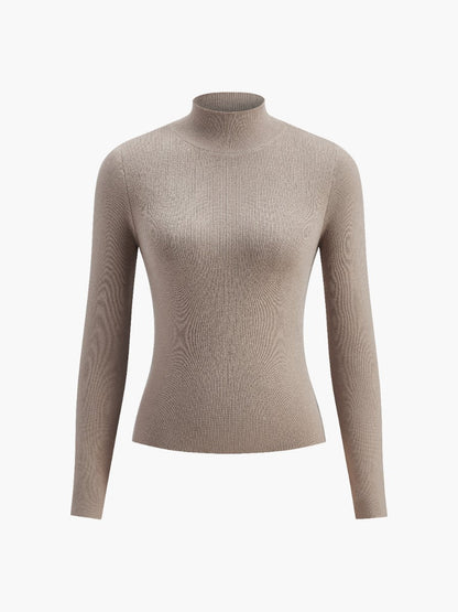 Damen Oberteil Frühling Bequem Mock-Neck Top