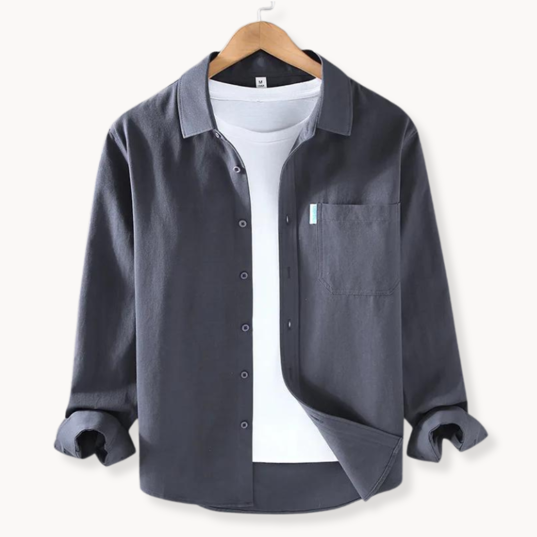 Herren Hemd Baumwolle Klassisch Freizeit Style