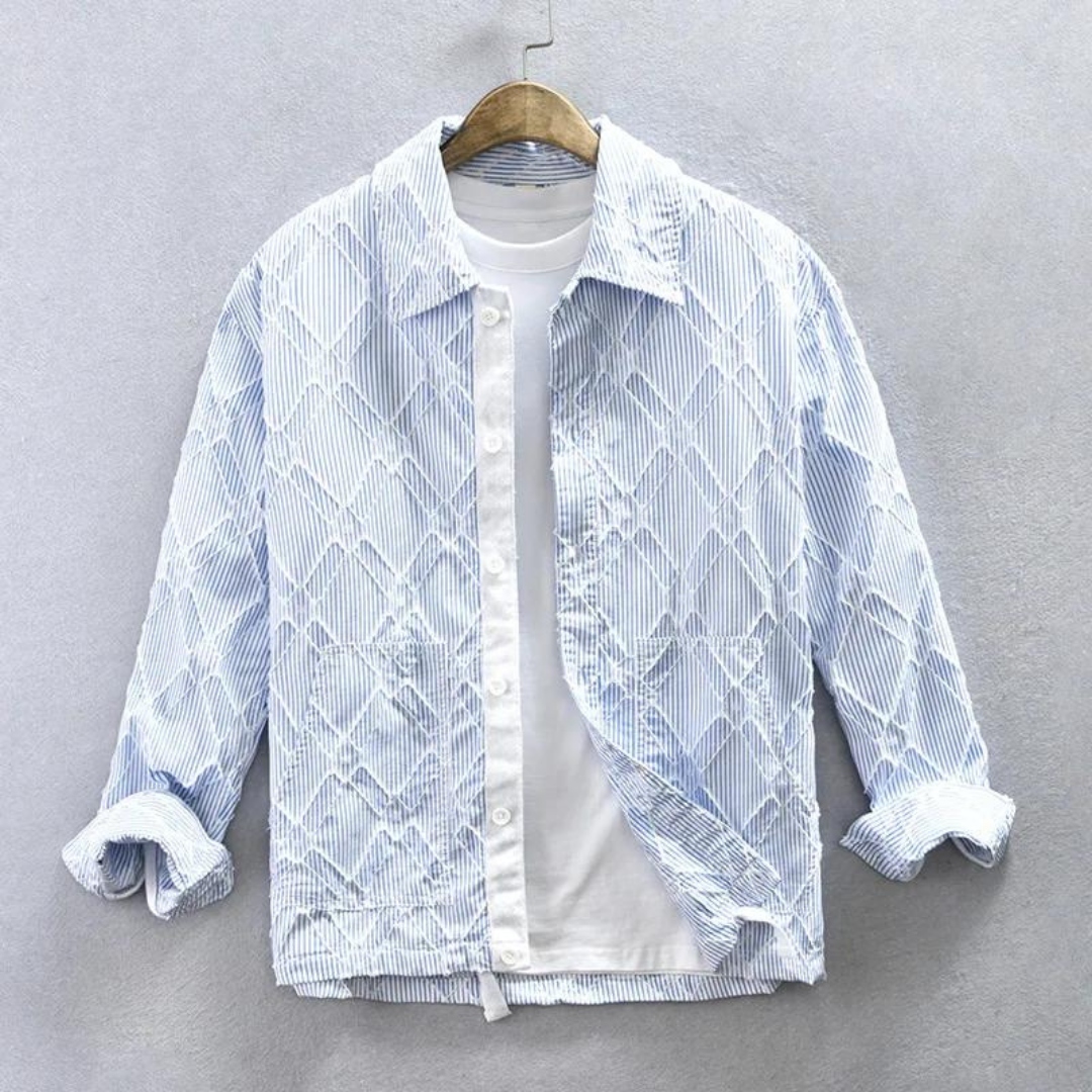 Herren Bluse Business Klassisch Blau Hochwertig