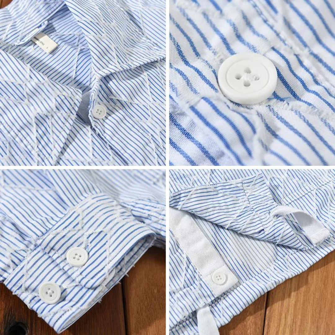 Herren Bluse Business Klassisch Blau Hochwertig