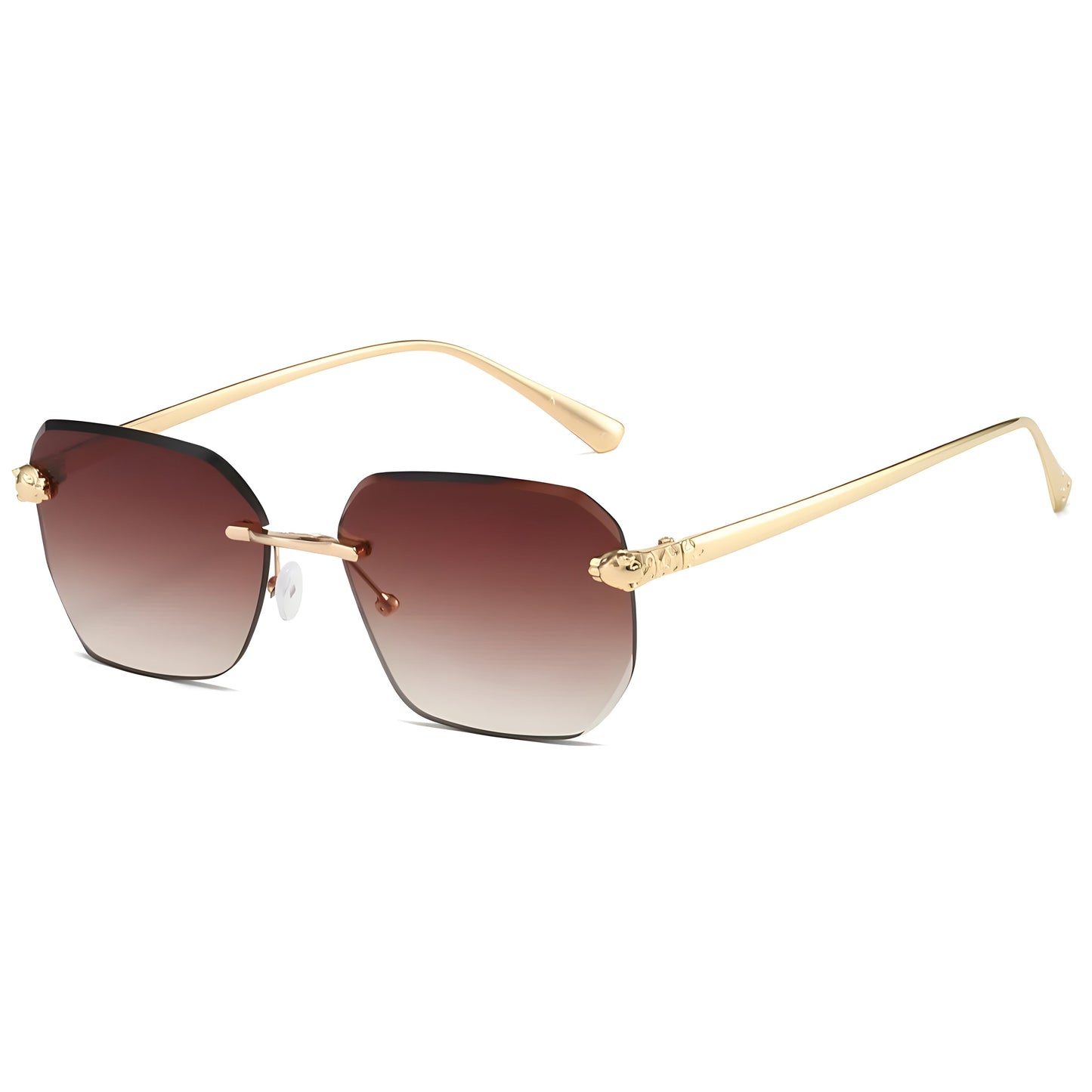 Herren Sonnenbrille Ohne Rahmen Sportlich Schwarz