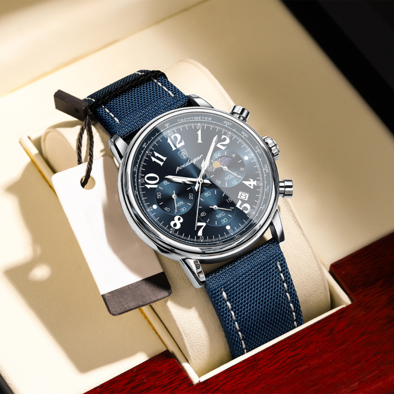 Herrenuhr Lederarmband Elegante Quarz - BerlinGlamour