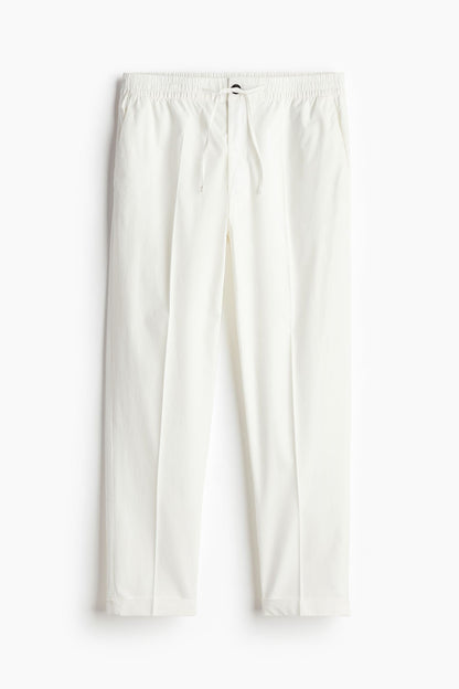 Herren Chino Hose Cremeweiß Kordelzug Slim Fit - BerlinGlamour